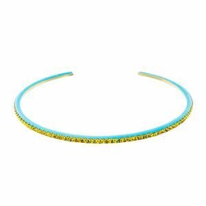 NEW TOVA women's helly choker necklace in yellow rhinestones